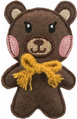 BEAR - medvěd, šustící hračka pro kočky s katnipem, 10cm, plsť