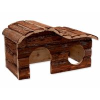 Domek SMALL ANIMALS kaskada dřevěný s kůrou 31 x 19 x 19 cm (1ks)