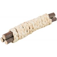 Dřevěné tyčky omotané slaměným copem, 15 x 3 cm