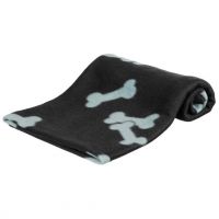 Flísová deka BEANY 100x70cm - černá s šedými kostičkami