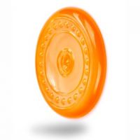 Frisbee - létající talíř - oranžový, odolná (gumová) hračka z termoplastické pryže