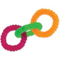 Hračka DOG FANTASY 3 kruhy gumové barevné 16 cm (1ks)