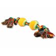 Hračka DOG FANTASY barevná 2 knoty + 2 tenisáky 35 cm (1ks)