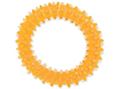Hračka DOG FANTASY kroužek vroubkovaný oranžový 7 cm (1ks)