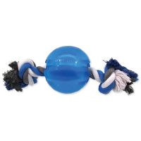 Hračka DOG FANTASY Strong míček gumový s provazem modrý 9,5 cm