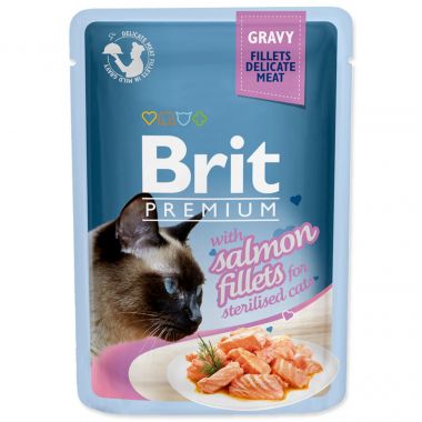 Kapsička BRIT Premium Cat Delicate Fillets in Gravy with Salmon for Sterilised (85g)