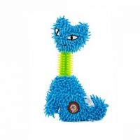 Modrá kočka mop s TPR krkem, plyšová pískací hračka