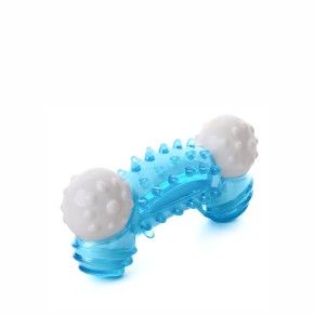 Nylonová kost s TPR gumou modrá, odolná (nylonová) hračka s termoplastickou pryží
