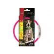 Obojek DOG FANTASY LED nylonový růžový S/M (1ks)