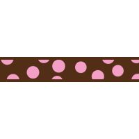 Obojek RD 12 mm x 20-32 cm - Pink Spots on Brown