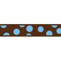 Obojek RD 25 mm x 41-63 cm - Blue Spots on Brown