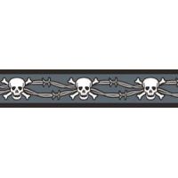 Postroj RD 25 mm x 71-113 cm - Skull & Wire Black
