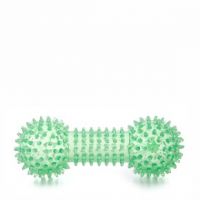 TPR – činka s bodlinami zelená, odolná (gumová) pískací hračka z termoplastické pryže