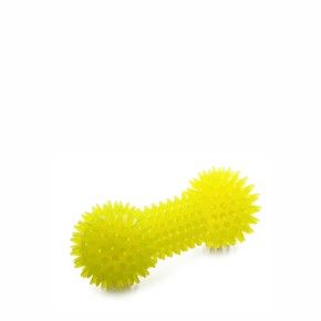 TPR – žlutá činka s bodlinami, odolná (gumová) pískací hračka z termoplastické pryže